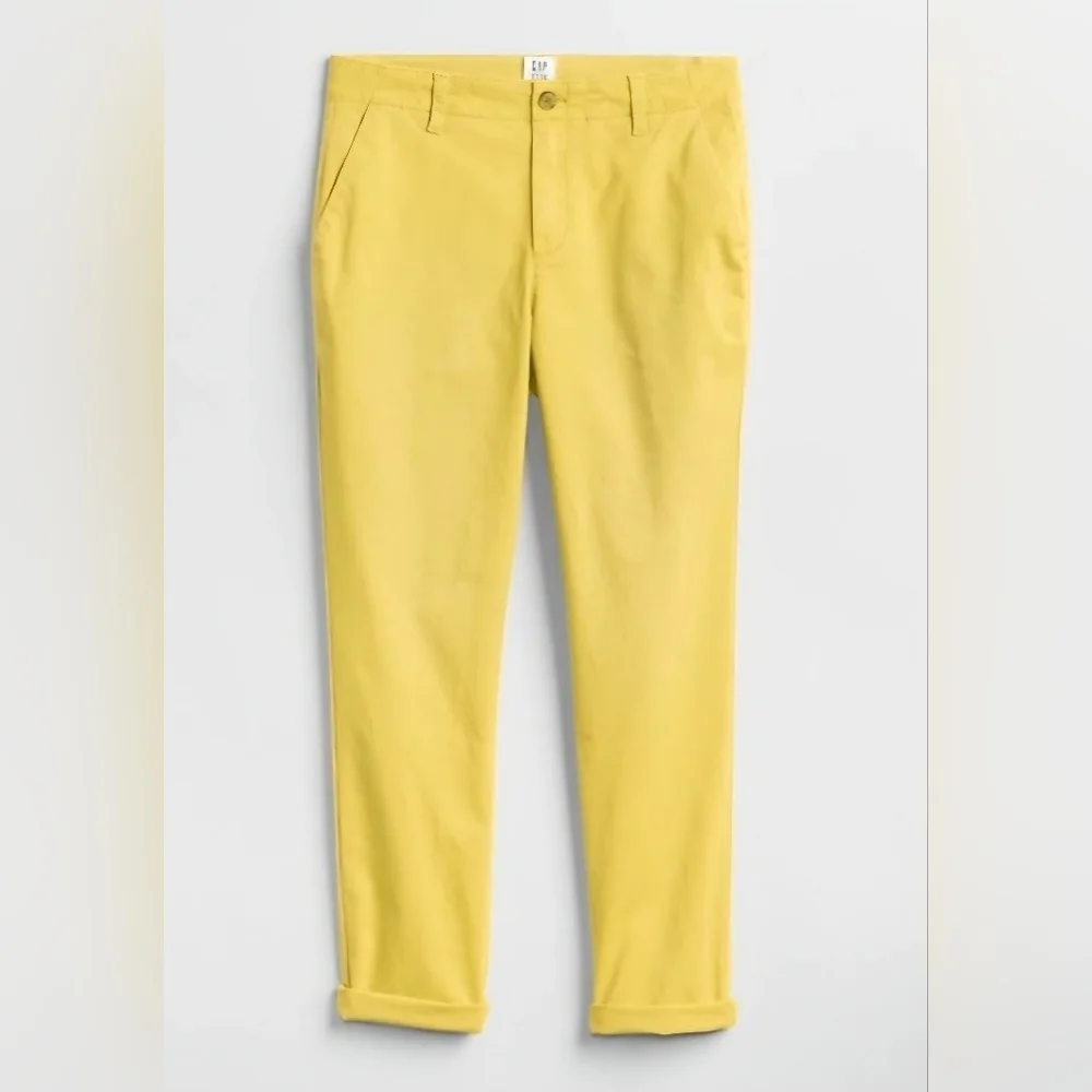 NWOT Gap Girlfriend Chinos - Mustard Yellow - Size 6 - Picture 2 of 6